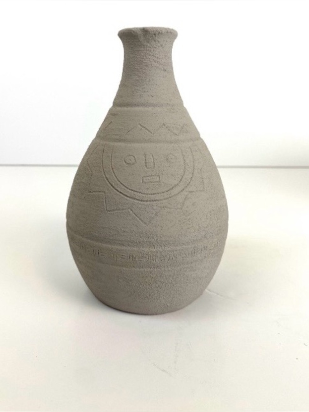 Handcrafted Textured Gray Ceramic Vase – Neutral Home Art